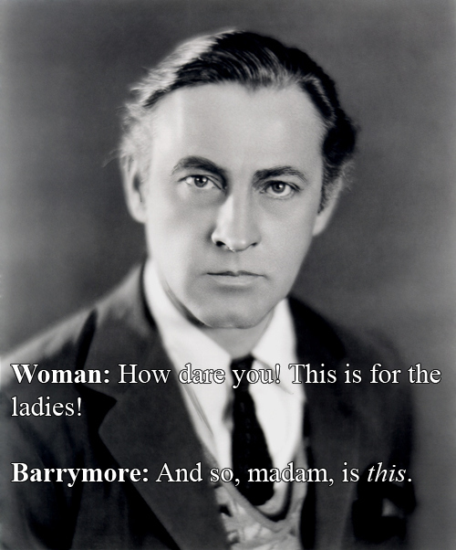 John Barrymore Vs. A Woman In The Lady&#39;s Room
